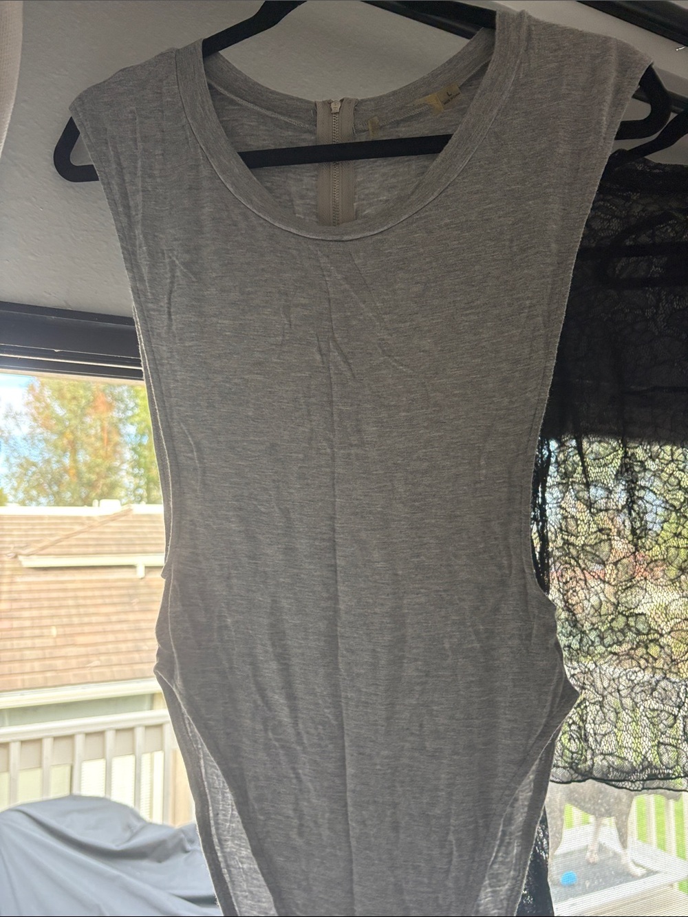 Grey Sleeveless Women’s Top - Casual Scoop Neck